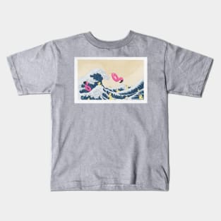 Big Wave vs. Rubber duck and flamingo Kids T-Shirt